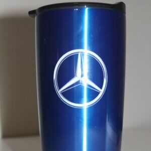 Genuine Mercedes Benz Branded Blue Travel Coffee Tumbler Mug Drink 20 oz New